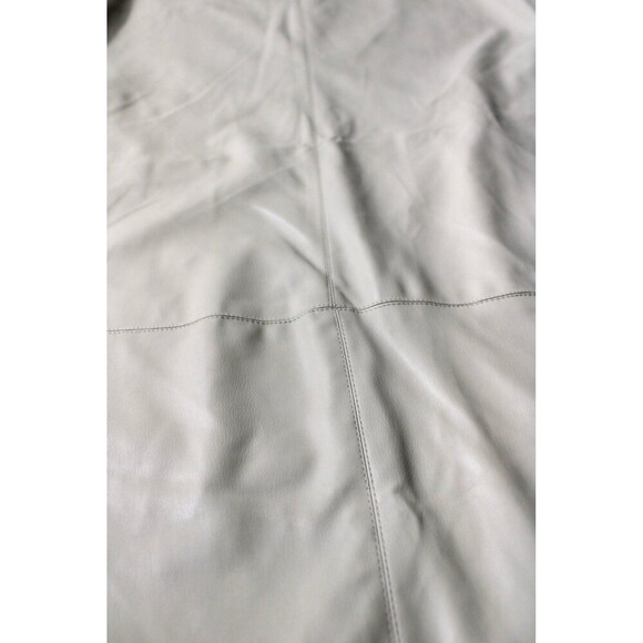 ZARA Ice Faux Leather Tunic Dress Cream Tan Midi Shift Dress Pockets Medium - Picture 3 of 9